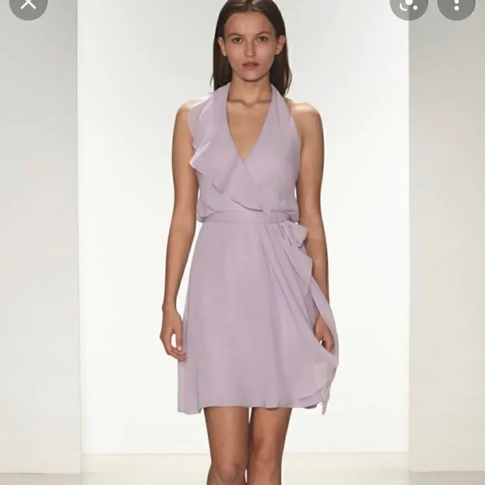 Nouvelle Lilac Style N317 Ruffle Accent Short Dress Sz S